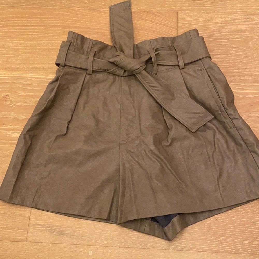 Zara Brand New Faux Leather High Waisted Shorts Small
